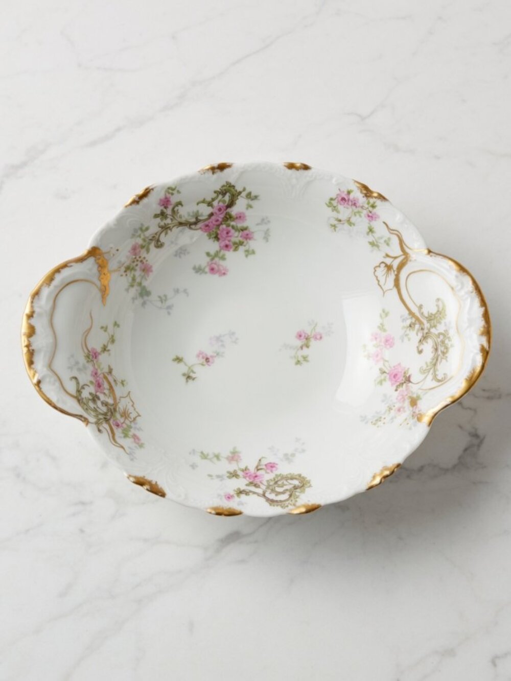 Theodore Haviland Limoges France Antique Scalloped Oval Vegetable Bowl